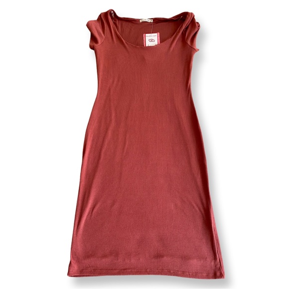 Maroon Fall Bodycon Dress - Picture 2 of 5